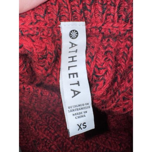 Athleta Womens Sierra Crew Neck Marled Sweater Wool Blend Red Size XS - Picture 5 of 9